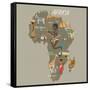 Africa Map and Travel Eps 10 Format-Sajja-Framed Stretched Canvas