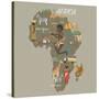 Africa Map and Travel Eps 10 Format-Sajja-Stretched Canvas