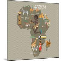Africa Map and Travel Eps 10 Format-Sajja-Mounted Art Print