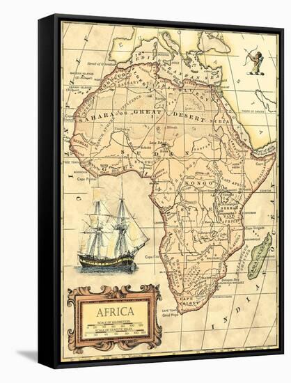 Africa Map-Vision Studio-Framed Stretched Canvas