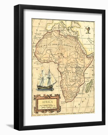 Africa Map-Vision Studio-Framed Art Print