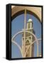 Africa, Morocco, Casablanca. the Minaret of Hassan Ii Mosque Is Reflected in a Window-Brenda Tharp-Framed Stretched Canvas