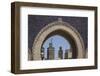 Africa, Morocco, Fes. an Arch with Classic Moorish Decor Frames Two Minarets-Brenda Tharp-Framed Photographic Print