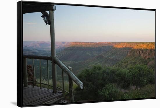 Africa, Namibia. Guest Lodge Overlooks Valley at Sunset-Jaynes Gallery-Framed Stretched Canvas