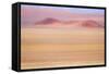 Africa, Namibia. Heat Distorts Grassy Plain and Red Sand Dunes-Jaynes Gallery-Framed Stretched Canvas