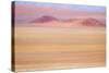 Africa, Namibia. Heat Distorts Grassy Plain and Red Sand Dunes-Jaynes Gallery-Stretched Canvas