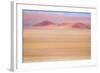 Africa, Namibia. Heat Distorts Grassy Plain and Red Sand Dunes-Jaynes Gallery-Framed Photographic Print