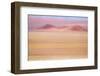 Africa, Namibia. Heat Distorts Grassy Plain and Red Sand Dunes-Jaynes Gallery-Framed Photographic Print