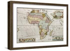 Africa Old Map. Created By Frederick Herman Moll, Published In London, 1710-marzolino-Framed Art Print