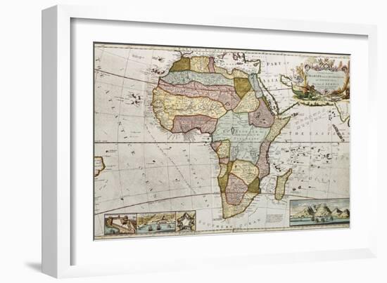 Africa Old Map. Created By Frederick Herman Moll, Published In London, 1710-marzolino-Framed Art Print