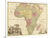 Africa - Panoramic Map - Africa-Lantern Press-Framed Art Print