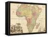 Africa - Panoramic Map - Africa-Lantern Press-Framed Stretched Canvas