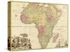 Africa - Panoramic Map - Africa-Lantern Press-Stretched Canvas