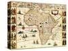 Africa - Panoramic Map - Africa-Lantern Press-Stretched Canvas