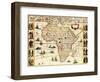 Africa - Panoramic Map - Africa-Lantern Press-Framed Art Print