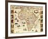 Africa - Panoramic Map - Africa-Lantern Press-Framed Art Print