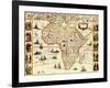 Africa - Panoramic Map - Africa-Lantern Press-Framed Art Print