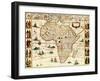 Africa - Panoramic Map - Africa-Lantern Press-Framed Art Print