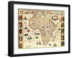 Africa - Panoramic Map - Africa-Lantern Press-Framed Art Print