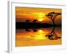 Africa Parading along the Lake-kesipun-Framed Premium Photographic Print