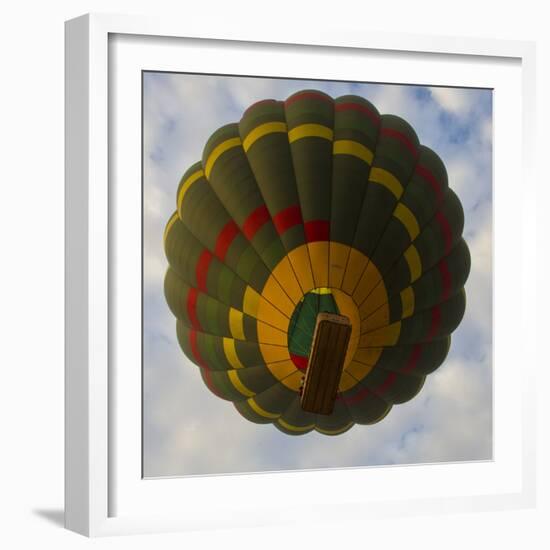 Africa. Tanzania. Hot air balloon crossing the Mara River, Serengeti National Park.-Ralph H. Bendjebar-Framed Photographic Print