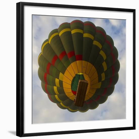 Africa. Tanzania. Hot air balloon crossing the Mara River, Serengeti National Park.-Ralph H. Bendjebar-Framed Photographic Print