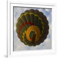 Africa. Tanzania. Hot air balloon crossing the Mara River, Serengeti National Park.-Ralph H. Bendjebar-Framed Photographic Print