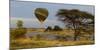 Africa. Tanzania. Hot air balloon crossing the Mara River, Serengeti National Park.-Ralph H. Bendjebar-Mounted Photographic Print