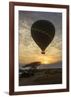 Africa. Tanzania. Hot air balloon crossing the Mara River, Serengeti National Park.-Ralph H. Bendjebar-Framed Premium Photographic Print