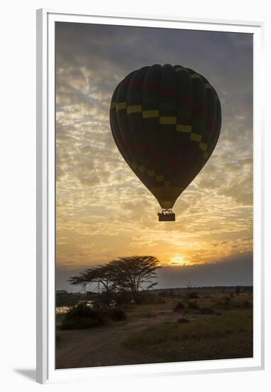 Africa. Tanzania. Hot air balloon crossing the Mara River, Serengeti National Park.-Ralph H. Bendjebar-Framed Premium Photographic Print