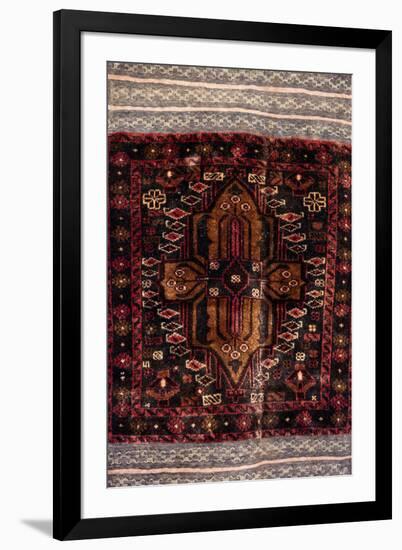 Africa, Tanzania, Zanzibar, Stone Town. Close-up of hand-made carpet.-Alida Latham-Framed Photographic Print