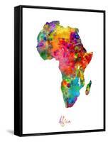 Africa Watercolor Map-Michael Tompsett-Framed Stretched Canvas