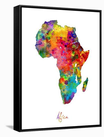 Africa Watercolor Map-Michael Tompsett-Framed Stretched Canvas