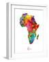 Africa Watercolor Map-Michael Tompsett-Framed Art Print