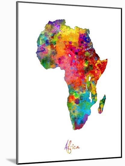 Africa Watercolor Map-Michael Tompsett-Mounted Art Print