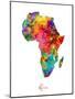 Africa Watercolor Map-Michael Tompsett-Mounted Art Print