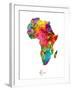 Africa Watercolor Map-Michael Tompsett-Framed Art Print