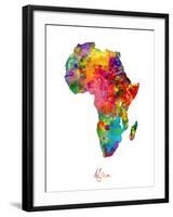 Africa Watercolor Map-Michael Tompsett-Framed Art Print