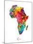 Africa Watercolor Map-Michael Tompsett-Mounted Art Print