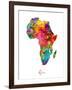 Africa Watercolor Map-Michael Tompsett-Framed Art Print