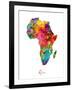 Africa Watercolor Map-Michael Tompsett-Framed Art Print