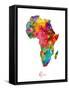 Africa Watercolor Map-Michael Tompsett-Framed Stretched Canvas