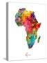 Africa Watercolor Map-Michael Tompsett-Stretched Canvas