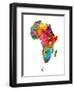 Africa Watercolor Map-Michael Tompsett-Framed Art Print