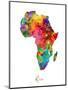 Africa Watercolor Map-Michael Tompsett-Mounted Art Print