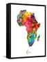 Africa Watercolor Map-Michael Tompsett-Framed Stretched Canvas