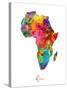 Africa Watercolor Map-Michael Tompsett-Stretched Canvas