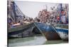 Africa, Western Sahara, Dakhla. Group of Rusting and Aged Fishing Boats-Alida Latham-Stretched Canvas