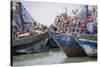 Africa, Western Sahara, Dakhla. Group of Rusting and Aged Fishing Boats-Alida Latham-Stretched Canvas