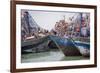 Africa, Western Sahara, Dakhla. Group of Rusting and Aged Fishing Boats-Alida Latham-Framed Photographic Print